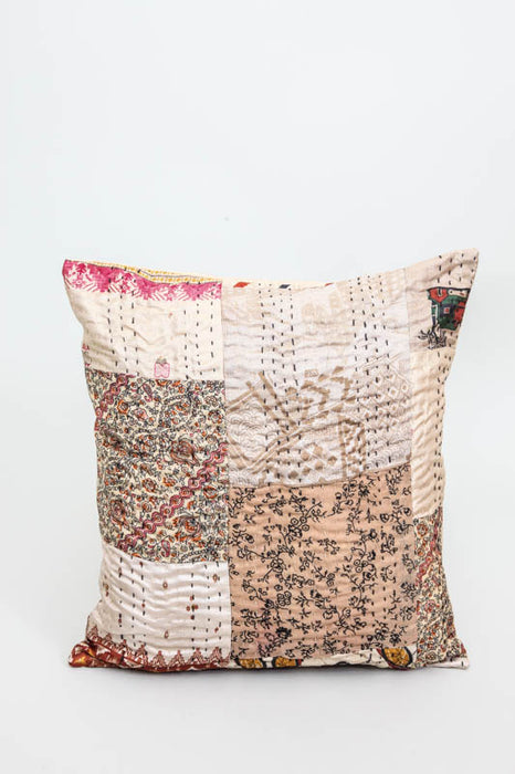 Housse de coussin Kantha assortie 40 x 40 cm