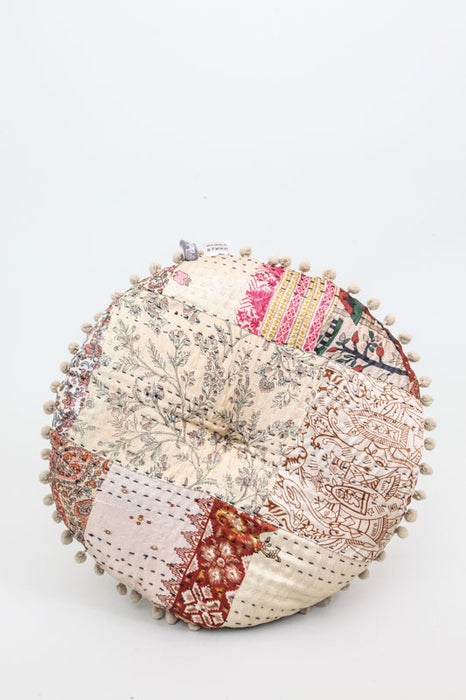 Cushion round Kantha assorted 40 x 40 cm