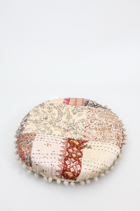 Cushion round Kantha assorted 40 x 40 cm