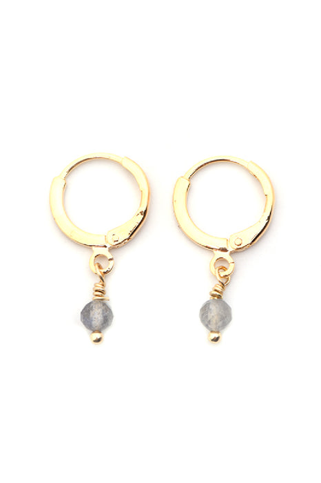 Earrings 4mm faceted labradorite