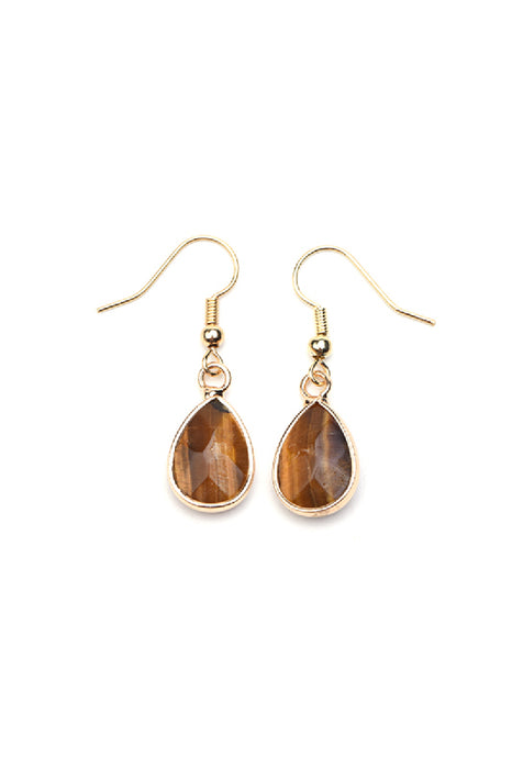 Earrings faceted tiger eye