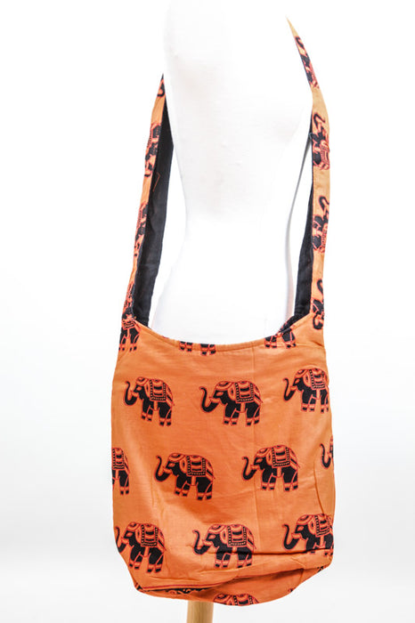 Shoulder bag with elephant pattern