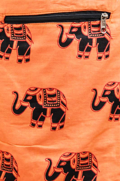 Shoulder bag with elephant pattern