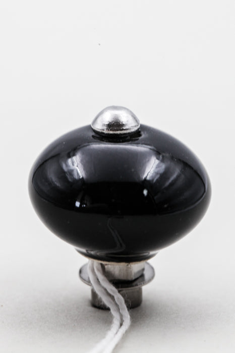 Doorknob ceramic black 2.5cm