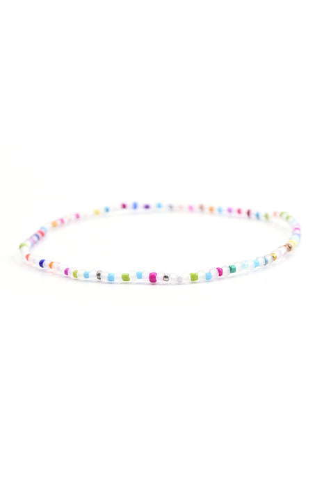 Anklet 4mm matte crystal quartz 26 cm