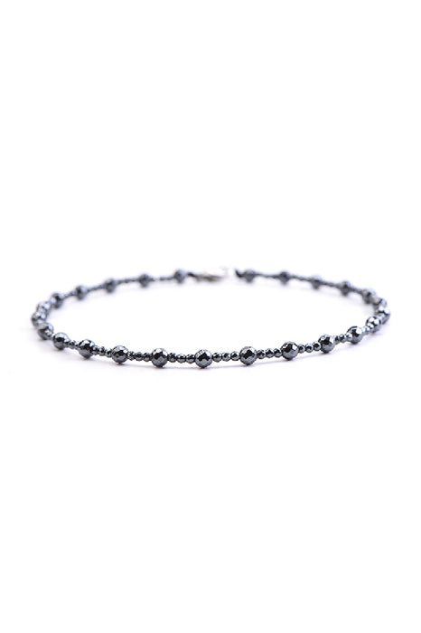 Anklet 3mm, 6mm faceted hematite 26 cm