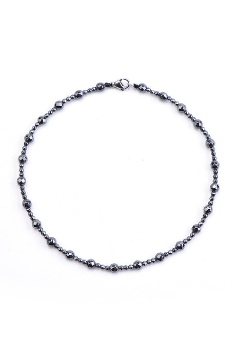 Anklet 3mm, 6mm faceted hematite 26 cm