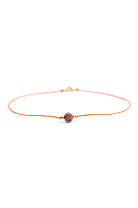 Anklet 6mm Rudraksha orange 26 cm