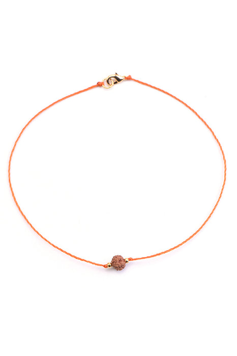 Anklet 6mm Rudraksha orange 26 cm