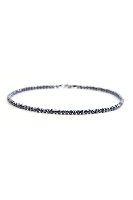 Anklet 3mm faceted hematite 26 cm