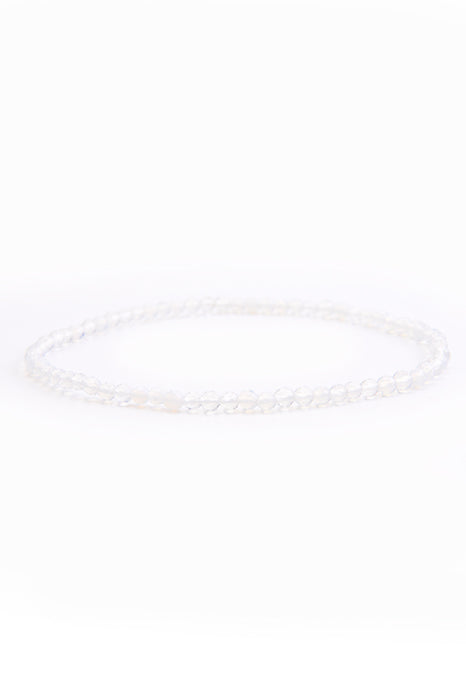 Anklet 4mm white opal 26 cm