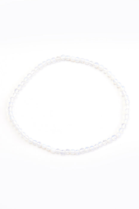 Anklet 4mm white opal 26 cm