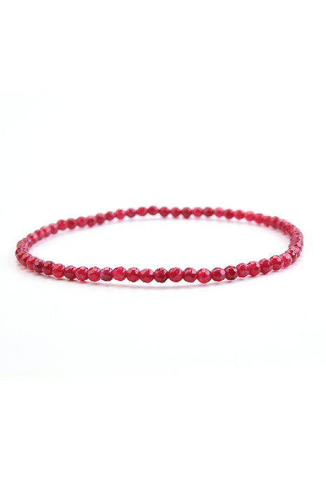 Anklet 4mm fuchsia jade 26 cm