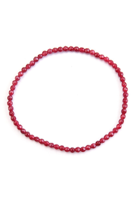 Anklet 4mm fuchsia jade 26 cm