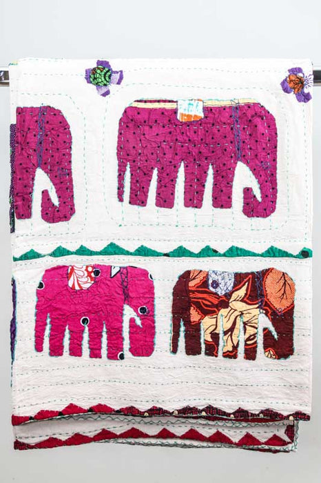 Bettdecke Elephant Kantha assortiert 220 x 270 cm