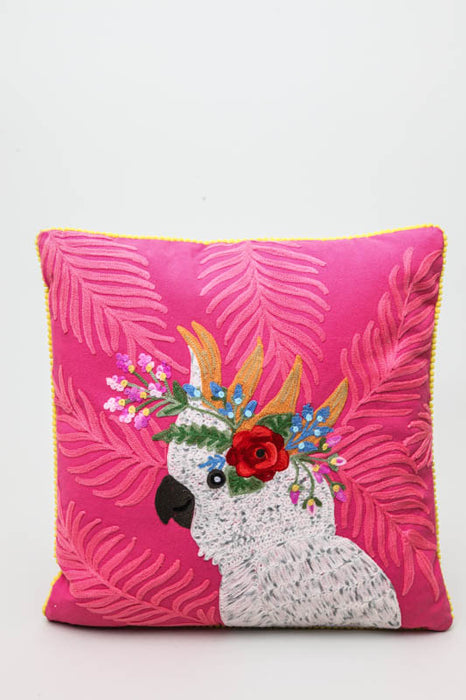 Decorative cushion cockatoo 45 x 45 cm