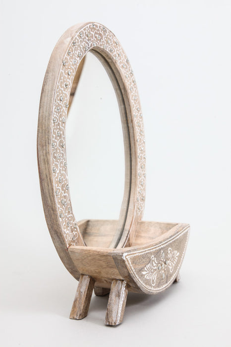 Miroir peint au henné ovale 25 x 15 x 45 cm