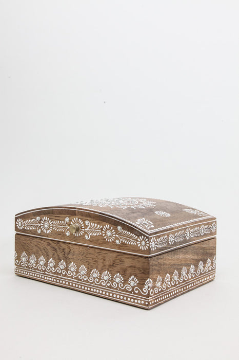 Decorative box henna painted 25 x 20 x 9 cm