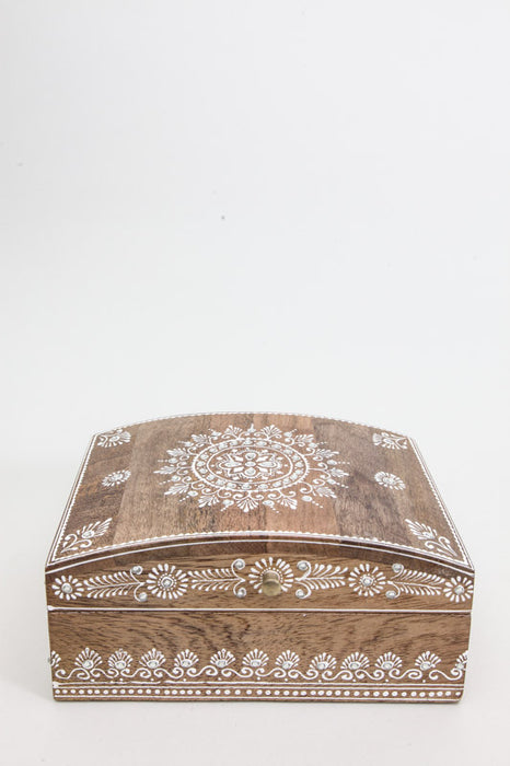 Decorative box henna painted 25 x 20 x 9 cm