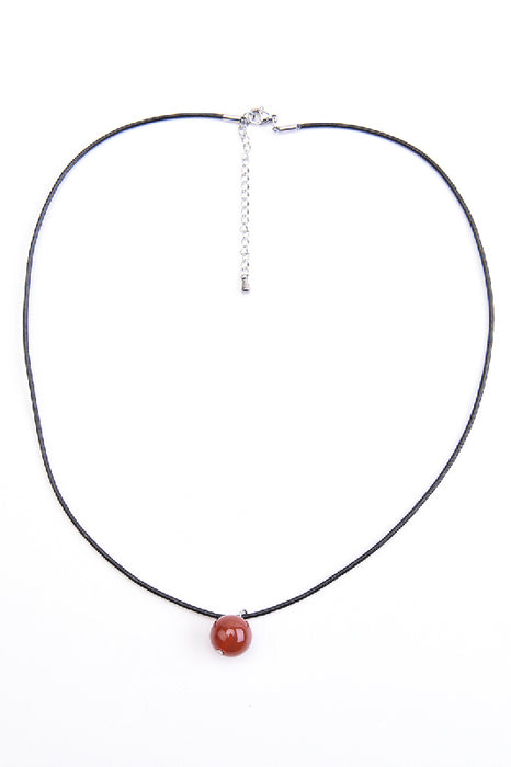 Necklace ball pendant 12mm carnelian 45+5 cm