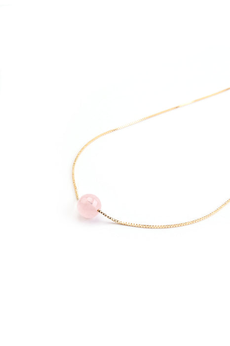 Necklace pendant Madagascar rose quartz 45+5 cm