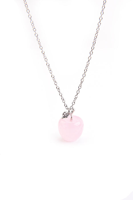 Necklace pendant rose quartz 45+5 cm