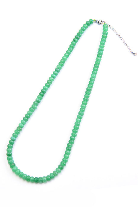 Necklace green jade 45+5 cm