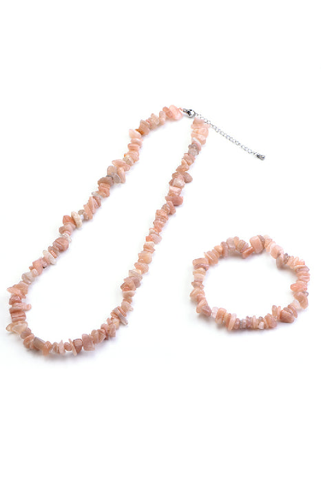 Necklace Sunstone 45+5 cm