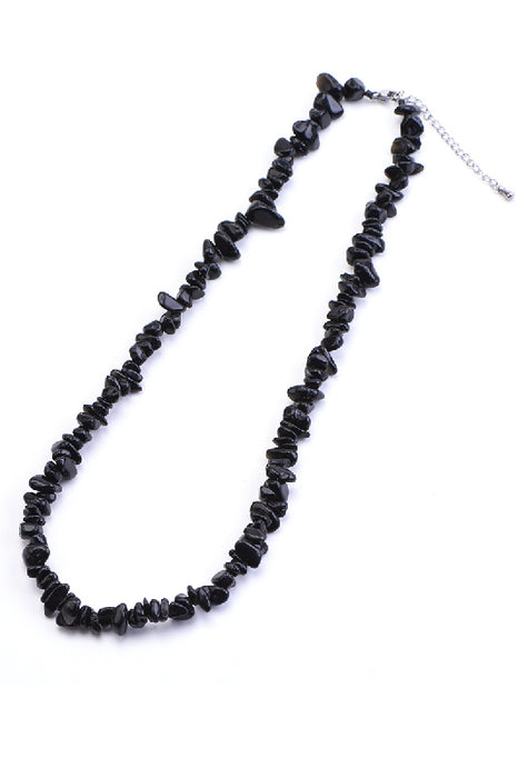 Necklace black obsidian 45+5 cm