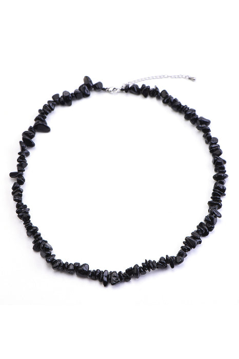 Necklace black obsidian 45+5 cm