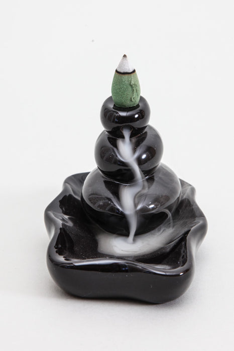 Backflow incense cone holder black 12cm