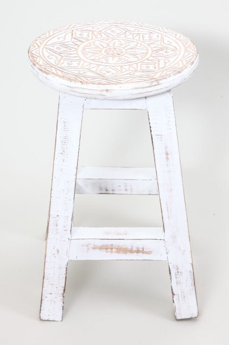 Stool white wash 40x24cm