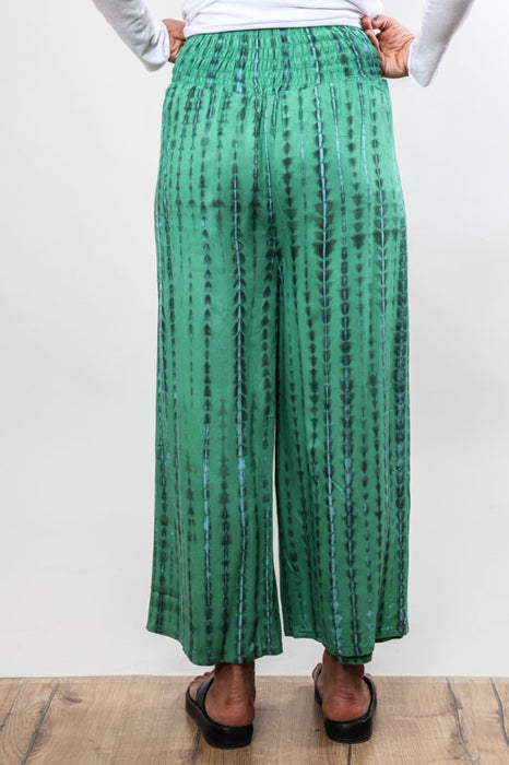 Samurai green pants with stripes - One Size