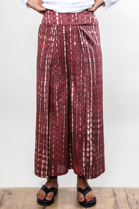 Samurai marron pants with stripes - One Size