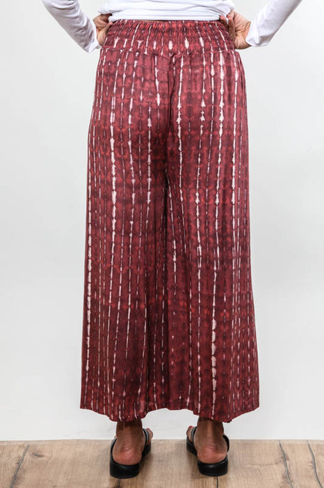 Samurai marron pants with stripes - One Size