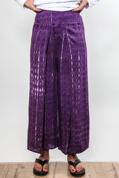 Samurai pants purple with stripes - One Size