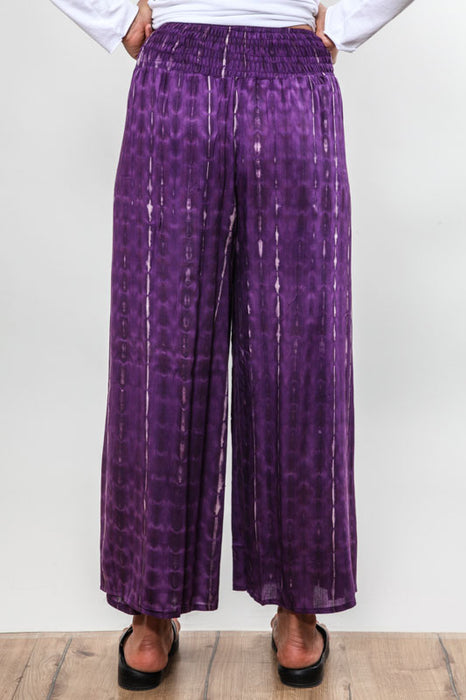 Samurai pants purple with stripes - One Size