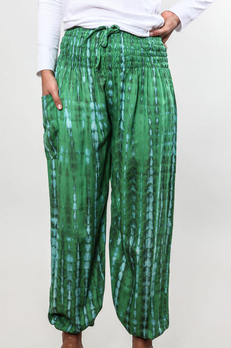 Aladin pants green striped - One Size