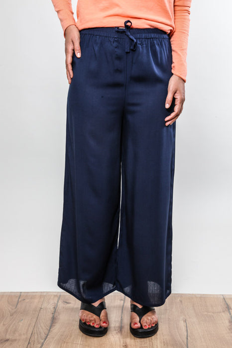 Pantalon jambes larges bleu marine - Taille Unique