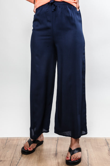 Pantalon jambes larges bleu marine - Taille Unique