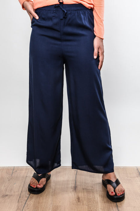 Pantalon jambes larges bleu marine - Taille Unique