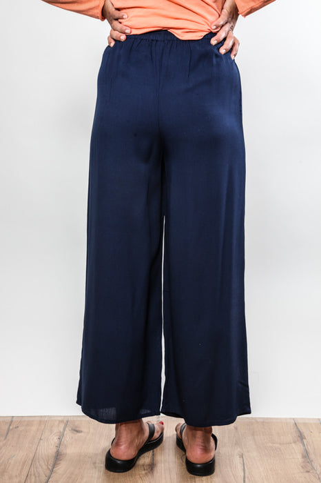 Pantalon jambes larges bleu marine - Taille Unique