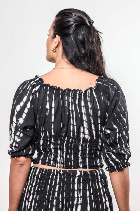 Top court Bali batik rayures noires - Taille Unique