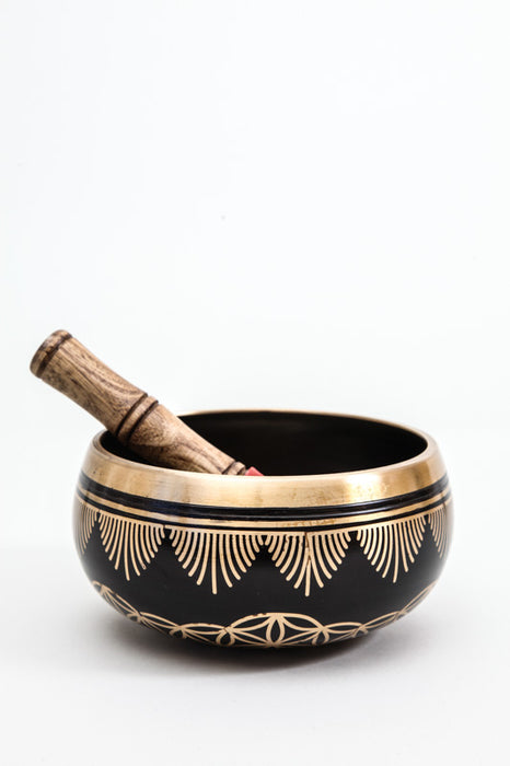 Klangschale Messing Lebensblume 14 cm