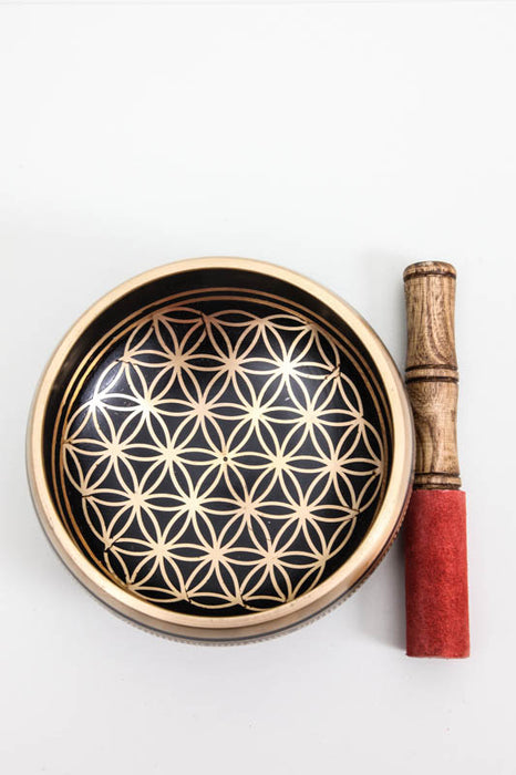 Klangschale Messing Lebensblume 14 cm