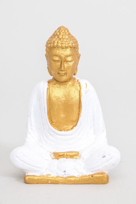 Bouddha petit couleur or blanc 8 cm