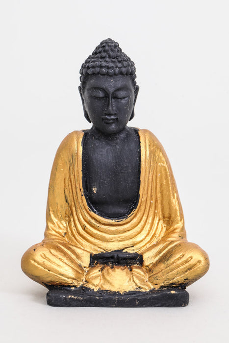 Buddha klein schwarz goldfarben 8 cm