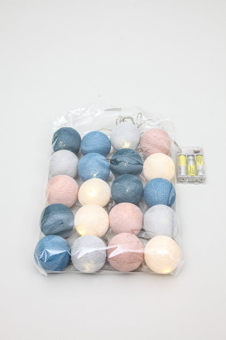 Cotton Balls fairy lights light blue/blue/beige/off-white