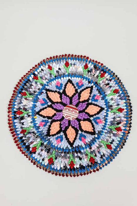 Tapis en coton rond à motifs 60 cm