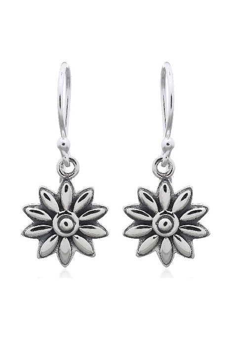 Silver earring flower